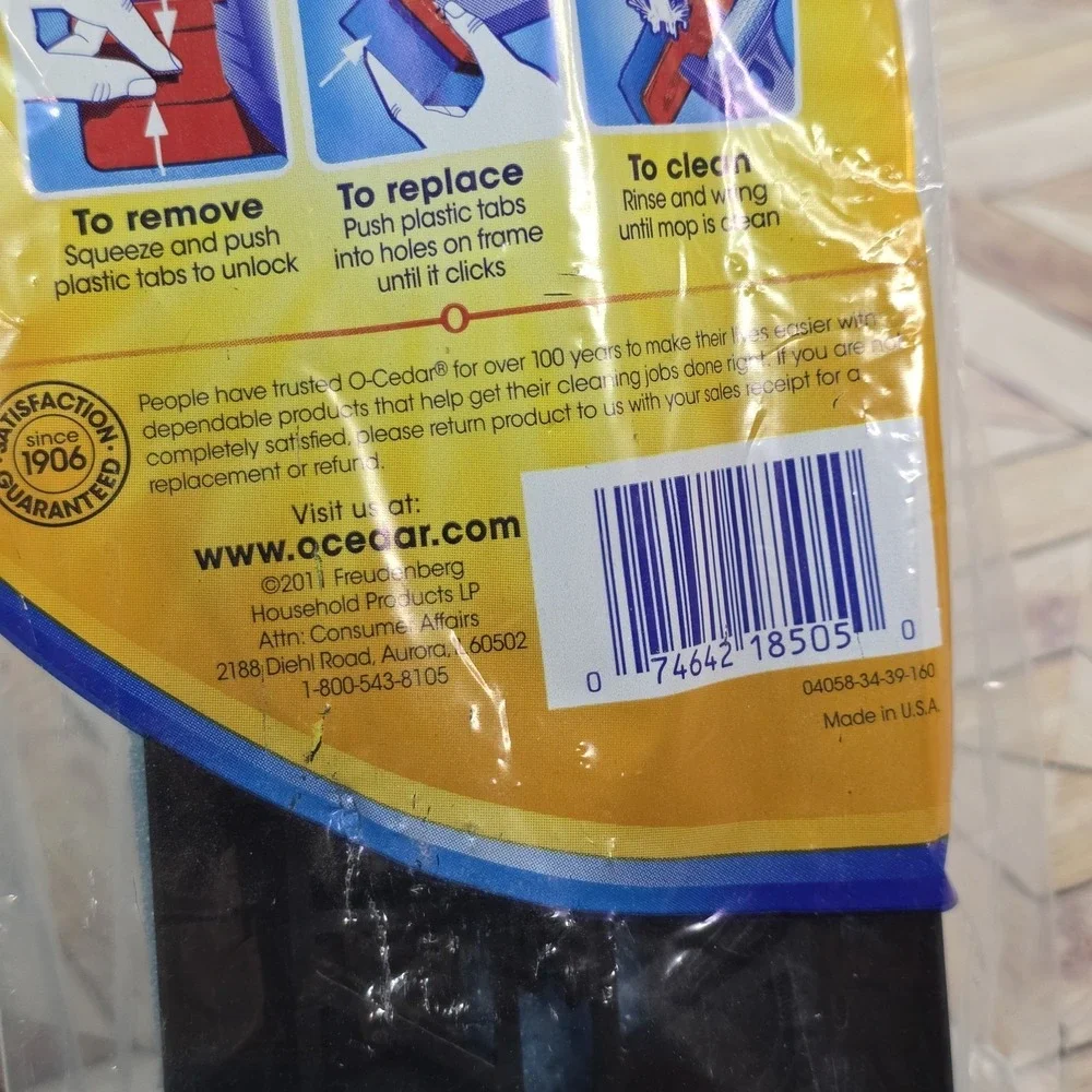 O-Cedar Big Easy Flat Sponge Mop Refill  Discontinued New Sealed